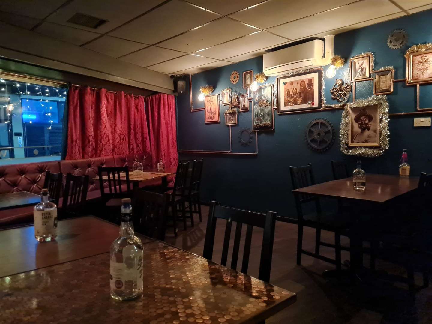 The bar has a steampunk theme