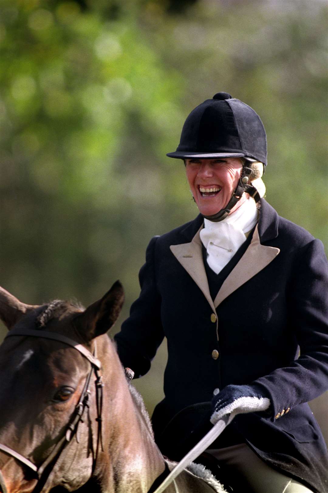 Camilla Parker Bowles hunting with the Duke of Beaufort hounds near Tetbury (Barry Batchelor/PA)