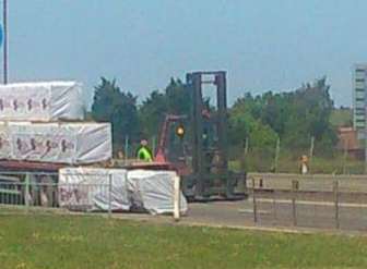 A lorry has lost its load on the Wainscott Bypass