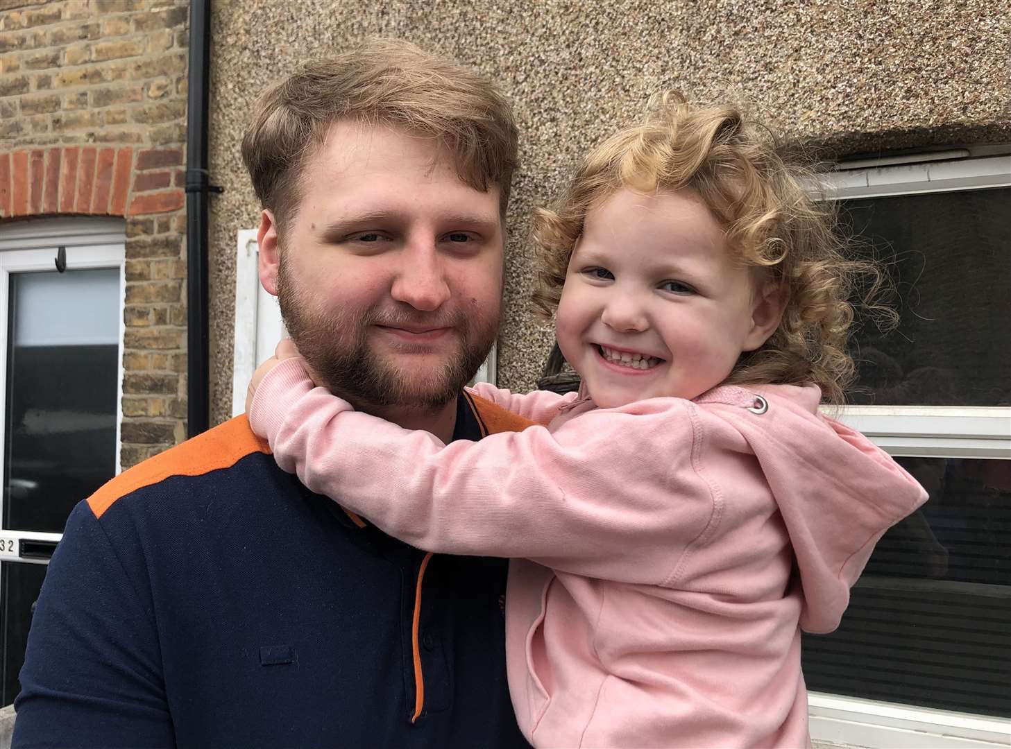 Jordan White and his daughter who moved in two days earlier