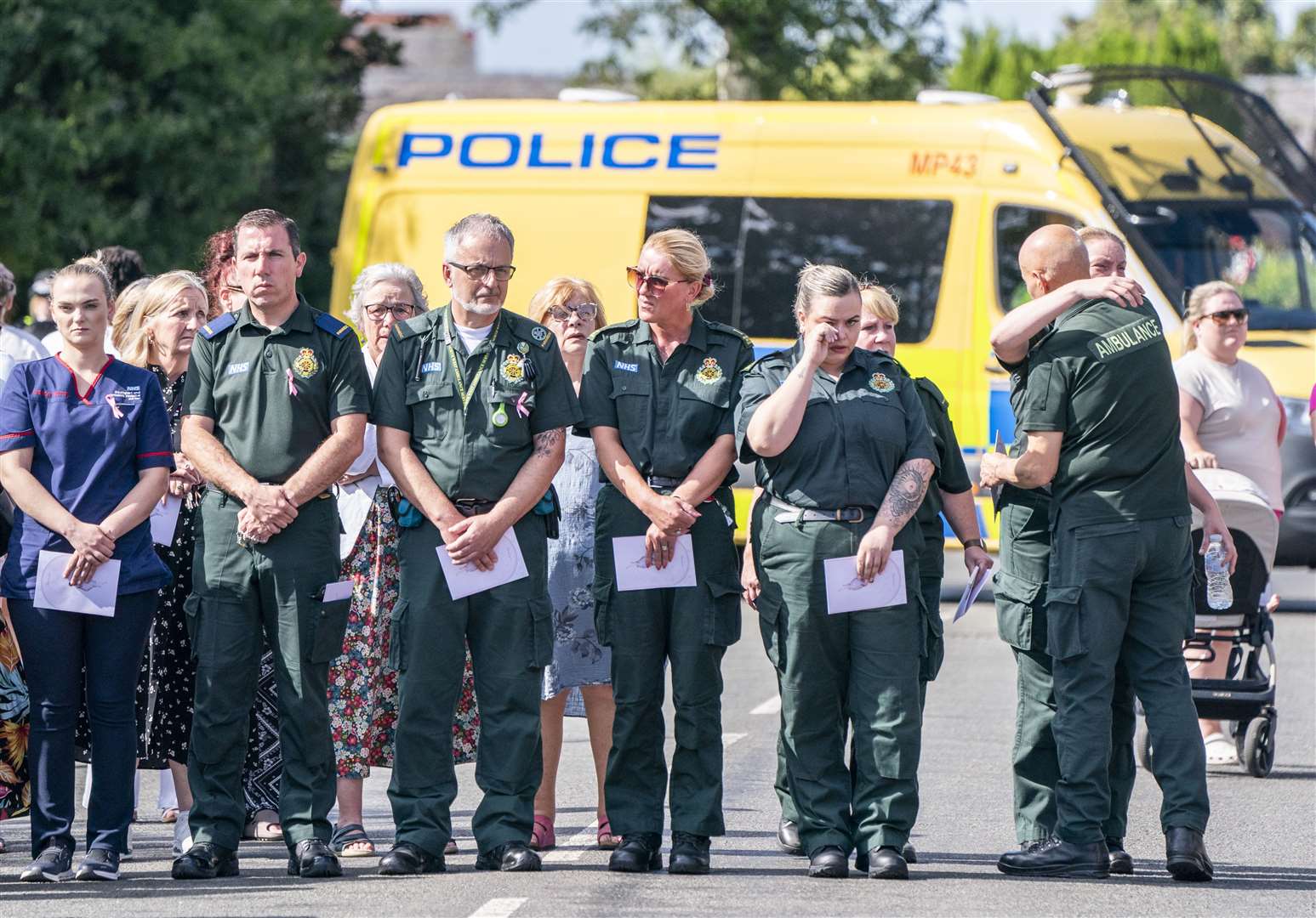 Paramedics outside St Patrick’s Church (Danny Lawson/PA)