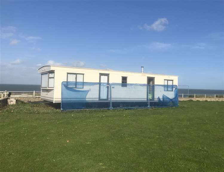 The caravan has sat on the clifftop in Westgate since May