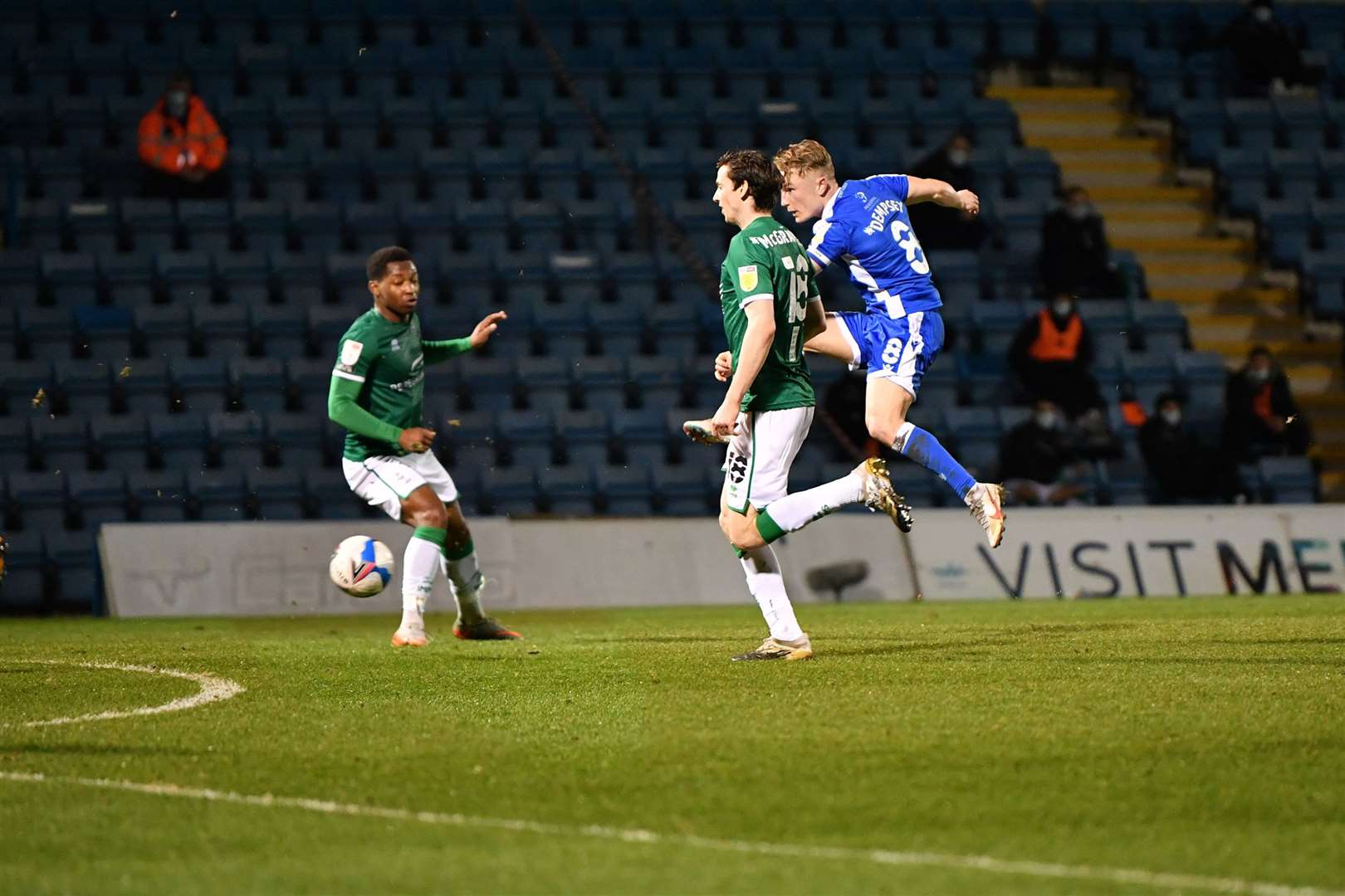 Gillingham's Kyle Dempsey has a shot at goal Picture: Keith Gillard