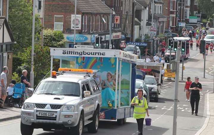 One of the last outings for the Sittingbourne carnival float leading the town's parade in 2018. Picture: John Westhrop