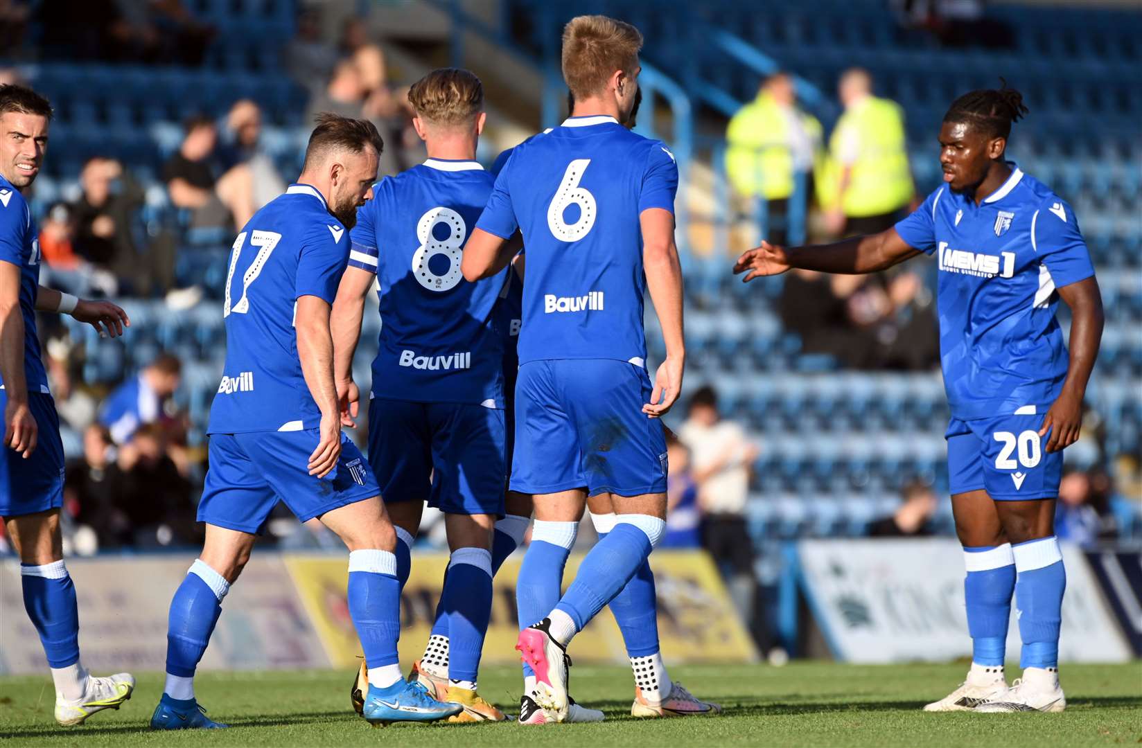 Gills players celebrate Kyle Dempsey's goal against Millwall. Picture: Barry Goodwin (49650060)