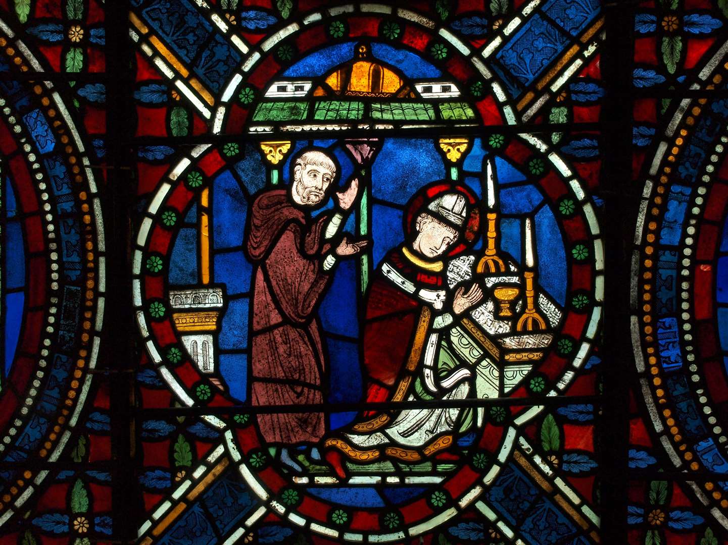 One of the stained glass windows depicting Thomas Becket