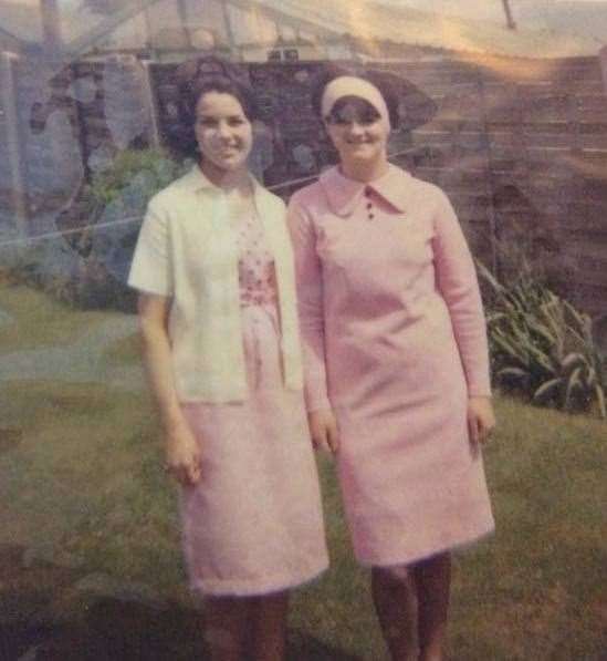 Mrs Roome (left) from Dover with her dear friend in 1964.