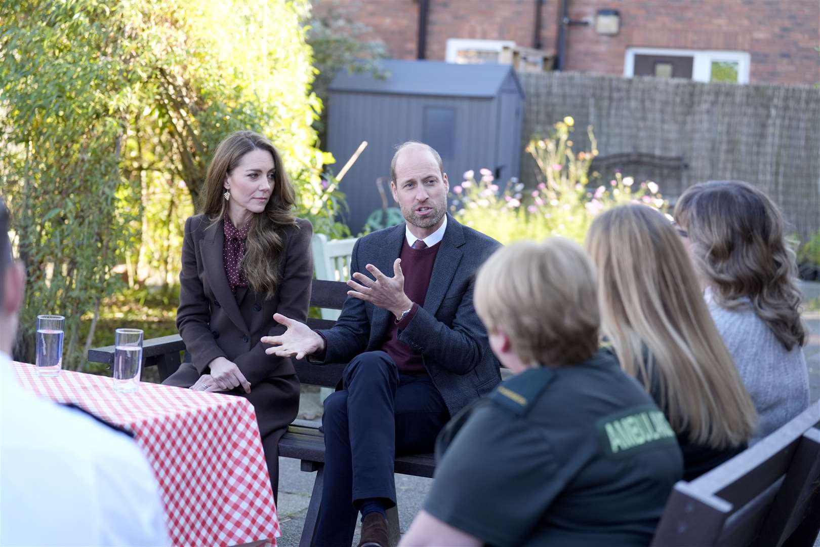 The Prince and Princess of Wales speak to members of the emergency services (Danny Lawson/PA)