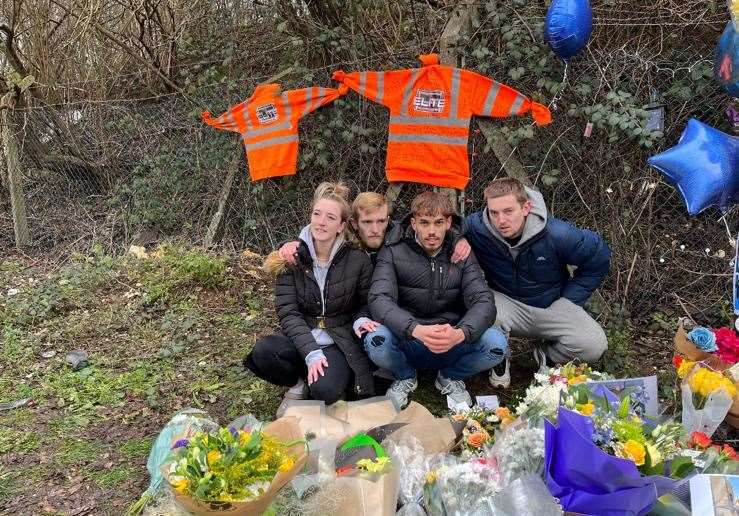 Liam's older siblings visited the crash site. Picture: Demi Louise Dixon