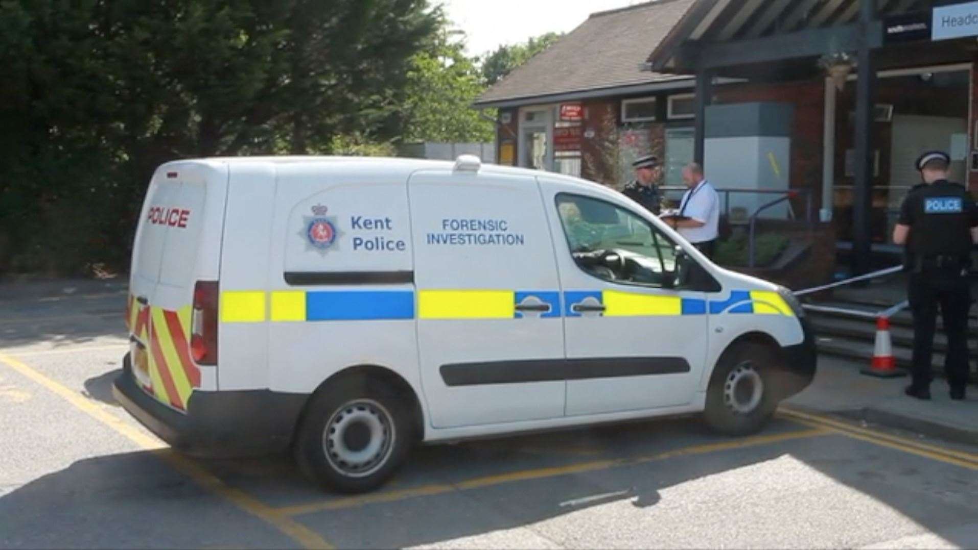 The scene at Headcorn Station following the stabbing (15660528)