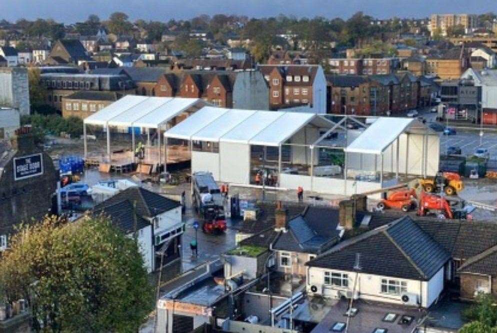 The site has most recently helped facilitate the temporary Orchard West theatre. Picture: Dartford council