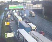 Queues at the Dartford Crossing on January 31