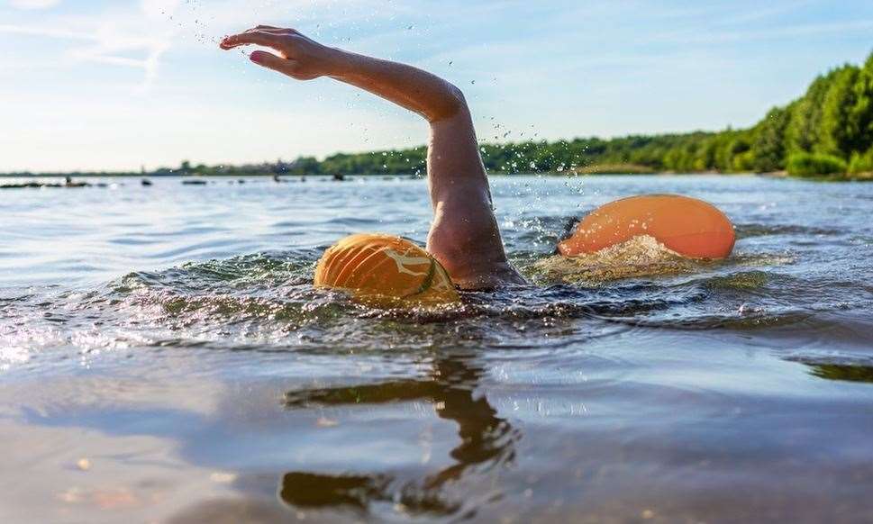 Open-water swimming at Bewl Water