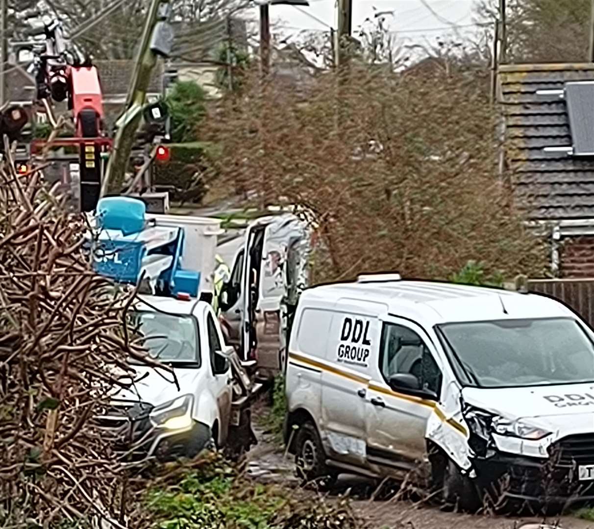 A team from UK Power Networks was sent to fix the telegraph pole