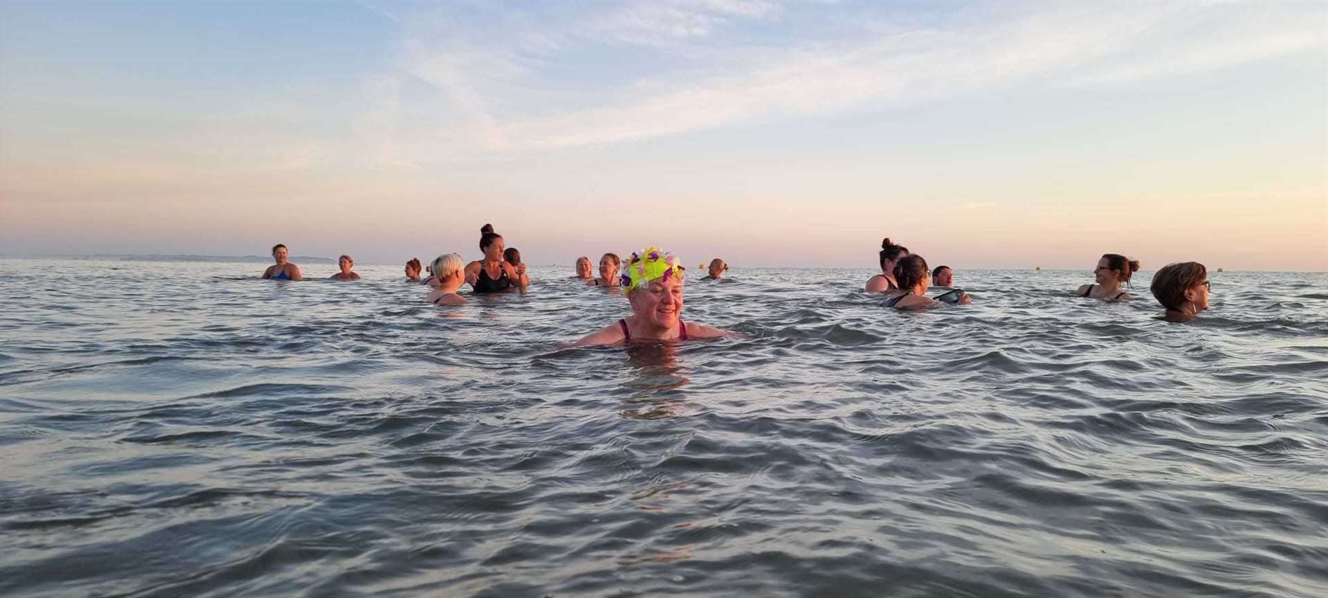 Whitstable swimming group Bubbletit Bluetits organised a Summer Solstice swim this morning. Picture: Miriam Simmons (Instagram: @miriamsimphotography)