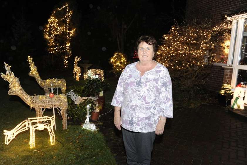 Doreen Schofield won a Walmer Parish Council Christmas lights competition