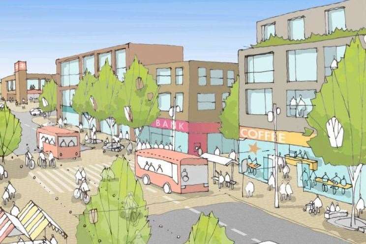 Artist's impressions of the proposed Heathlands garden community near Lenham. Picture: Maidstone Borough Council/Barton Willmore