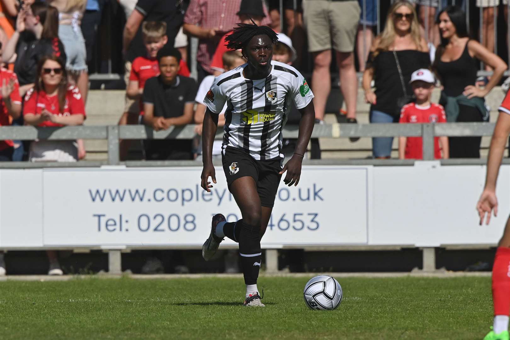 Ali Mansaray in pre-season action for Dartford against Charlton Athletic Picture: Keith Gillard