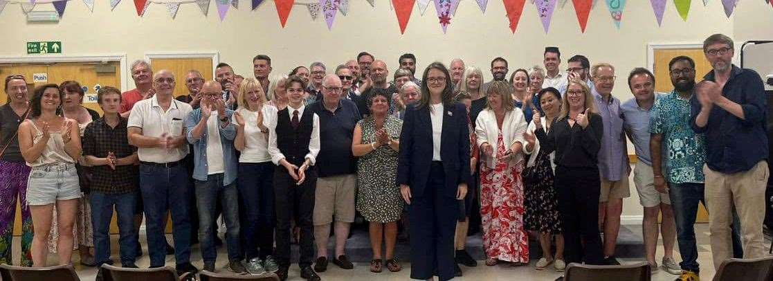 Lauren Edwards with her colleagues after she was nominated to fight Rochester and Strood at the next general election