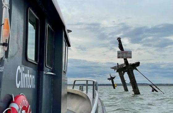 The mast of SS Richard Montgomery. Picture: Maritime and Coastguard agency