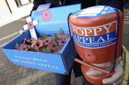 Royal British Legion Poppy Appeal collection boxes