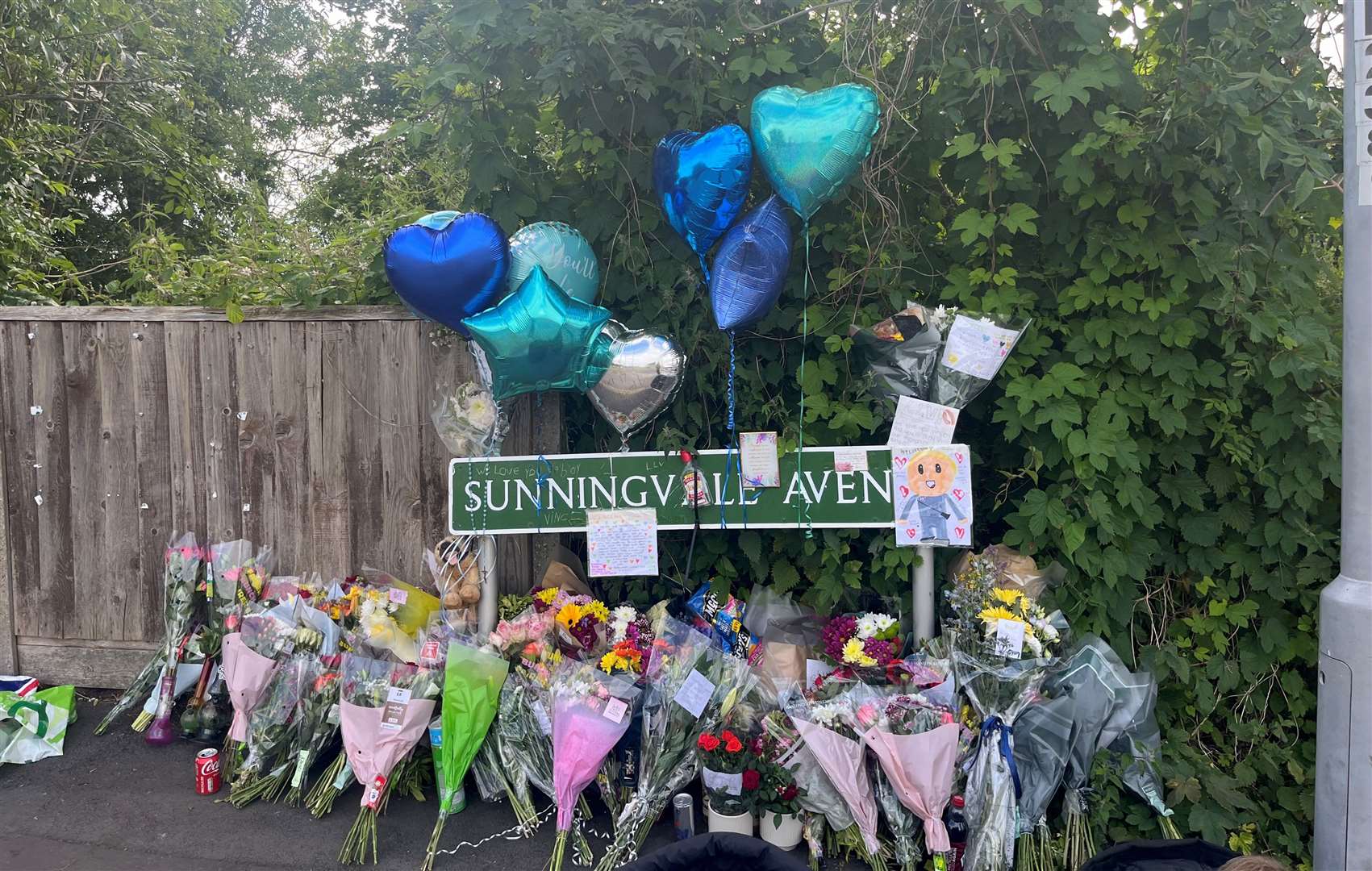 Flowers were left at the scene of the fatal crash in Main Road, Biggin Hill.