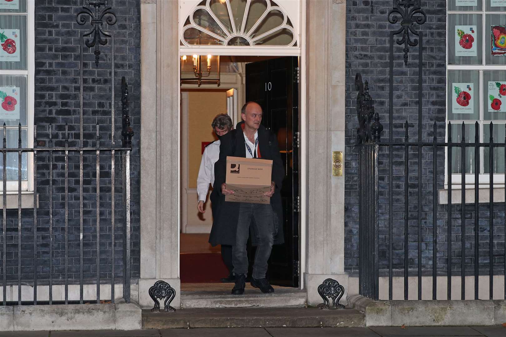 Boris Johnson’s top aide Dominic Cummings leaving 10 Downing Street (Yui Mok/PA)