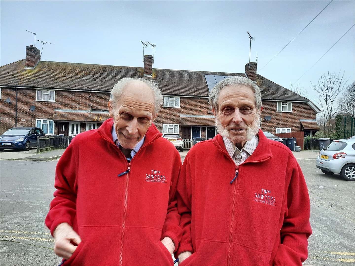 Tony, left, and Bob stood in Edgar Road, Canterbury