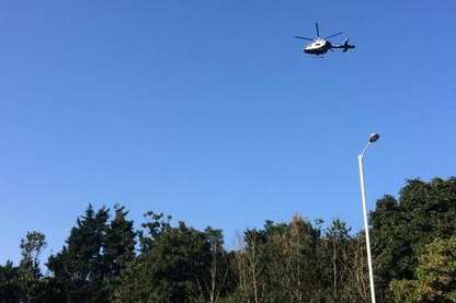 The air ambulance at the scene of the Margate crash