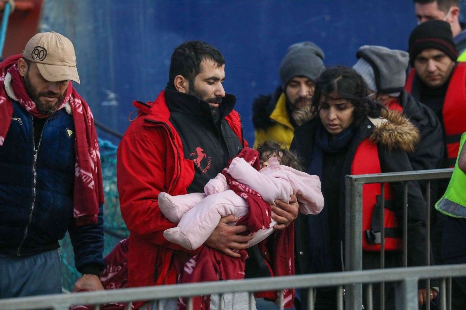 A tiny girl was among a group of asylum seekers brought in during January 2022. Picture: UKNIP