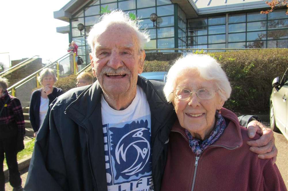 The eldest members of Active Swim, Ronald Wilson, 93 and Peggy Frost, 92.