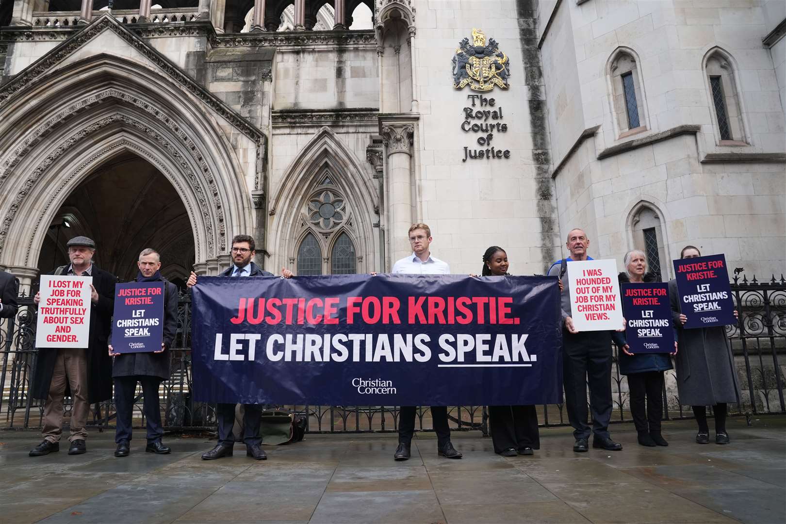 Mrs Higgs case is being supported by others who claim to have lost jobs because of the sharing of their views (Lucy North/PA)