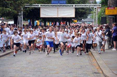 At the Medway Mile start line