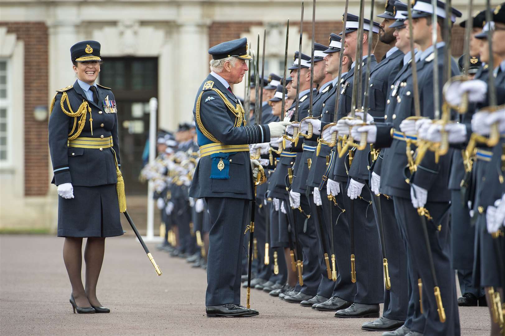 Charles inspects the graduates (Julian Simmonds/Daily Telegraph/PA)