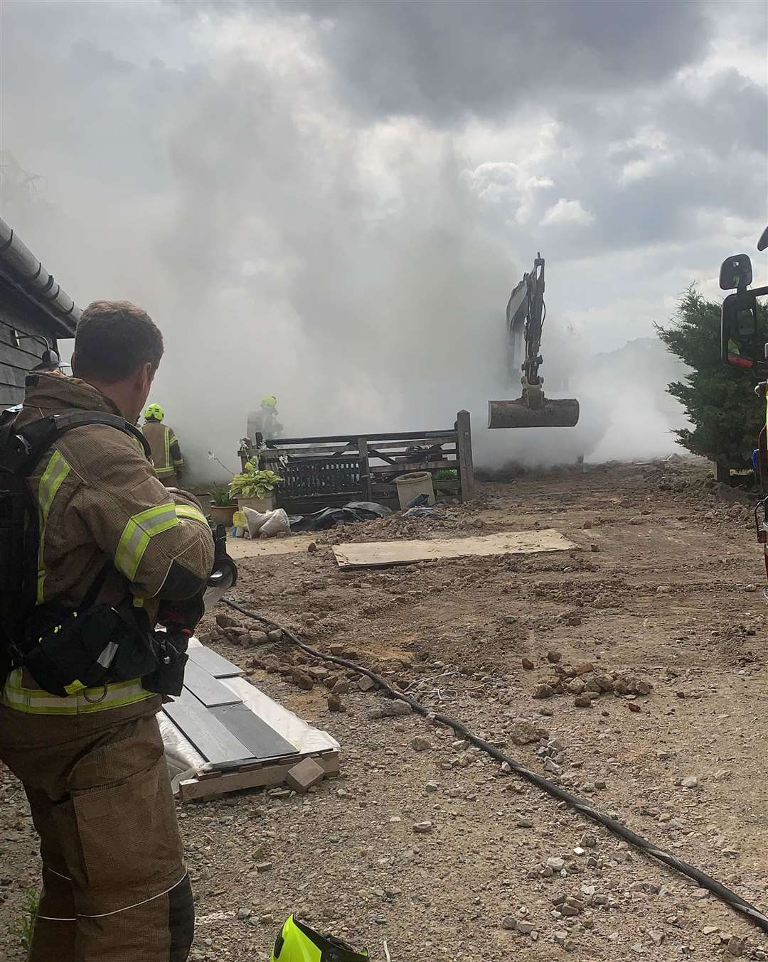 Fire crews were called to a blaze at a farm in Babylon Lane in Maidstone