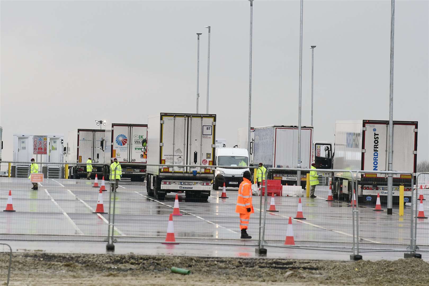 Lorries on the Sevington site today. Picture: Barry Goodwin