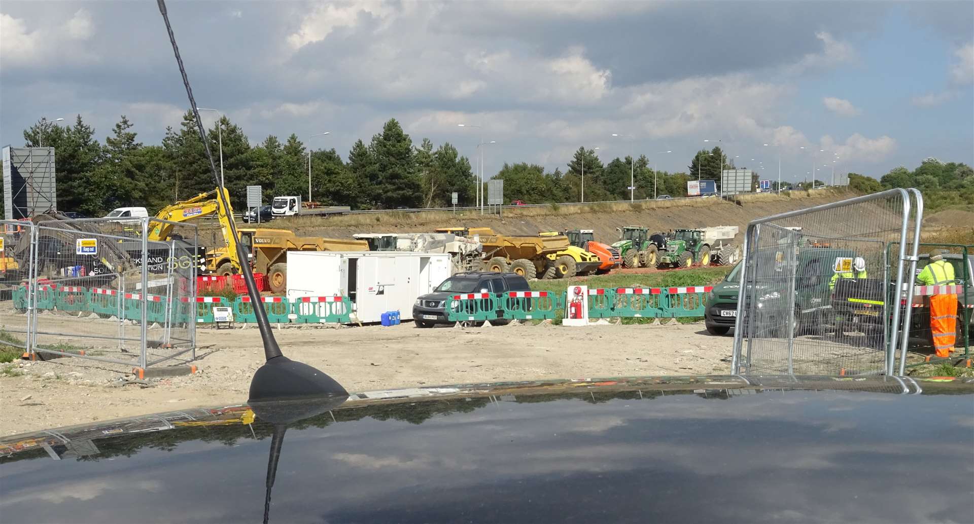 FM Conway contractors won't start work on the A2070 until 2022 but have set up machinery in the area. Picture: Freddie Clements