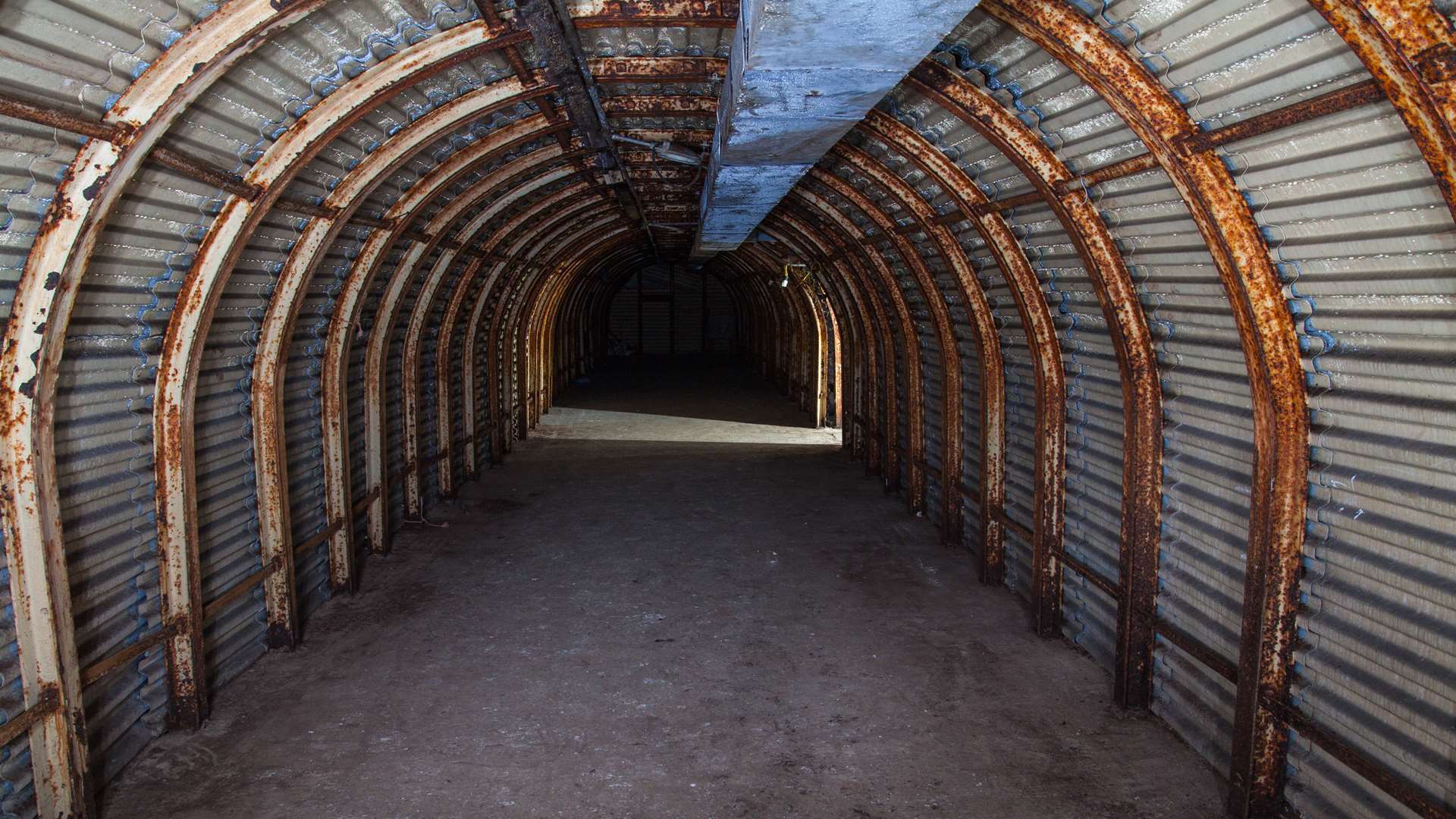 Fan Bay Deep Shelter cross tunnel. National Trust