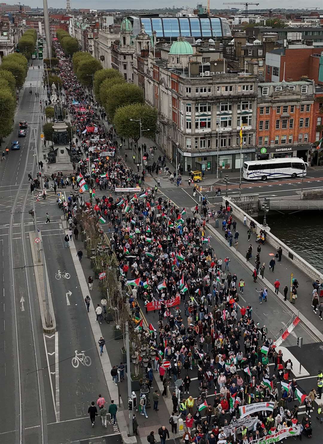 Thousands of people attend the Ireland-Palestine Solidarity Campaign’s National Demonstration for Palestine (Niall Carson/PA)