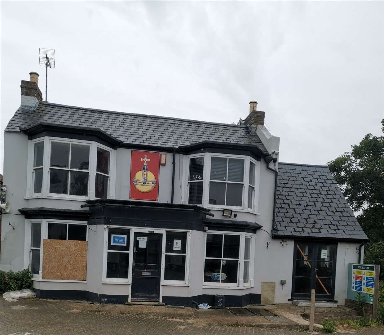 The Orb pub is behind hoardings while a decision is made on the plans