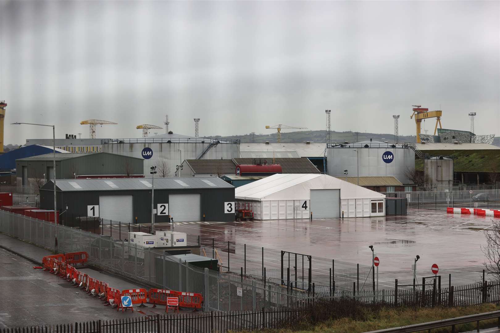 The DAERA site on Drumcrue Street in Belfast, one of the sites where lorries which roll off the ferries will be checked (Liam McBurney/PA)