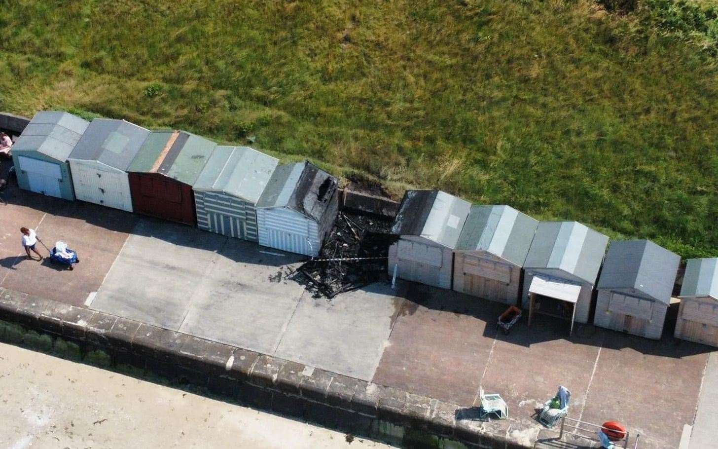 The damage to Lee Williams’ beach hut. Picture: Lee Williams