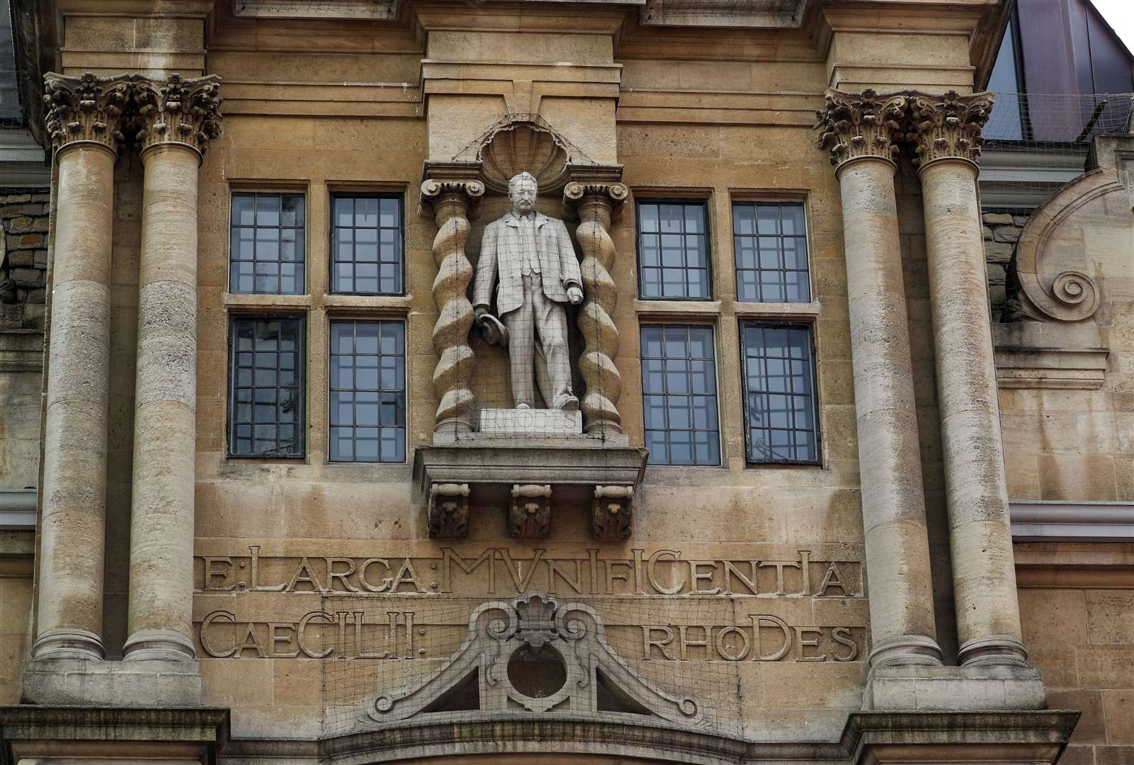 The controversial statue of colonialist Cecil Rhodes at Oriel College, University of Oxford, will remain in place until at least next year (Steve Parsons/PA)