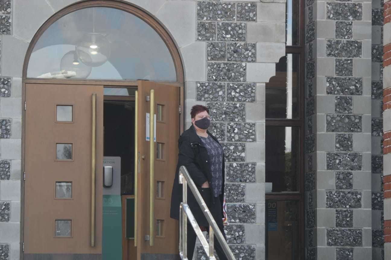 Susan Rule leaving court in Canterbury
