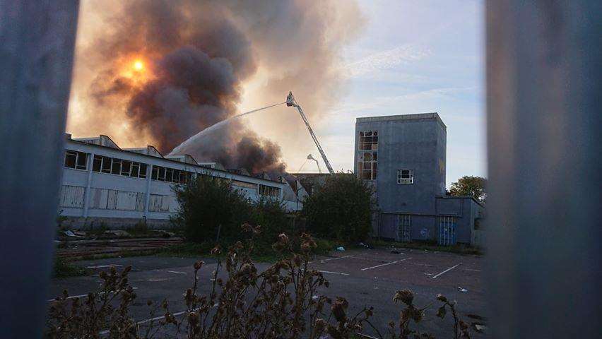 The fire broke out this morning. Picture: Dave Larkins