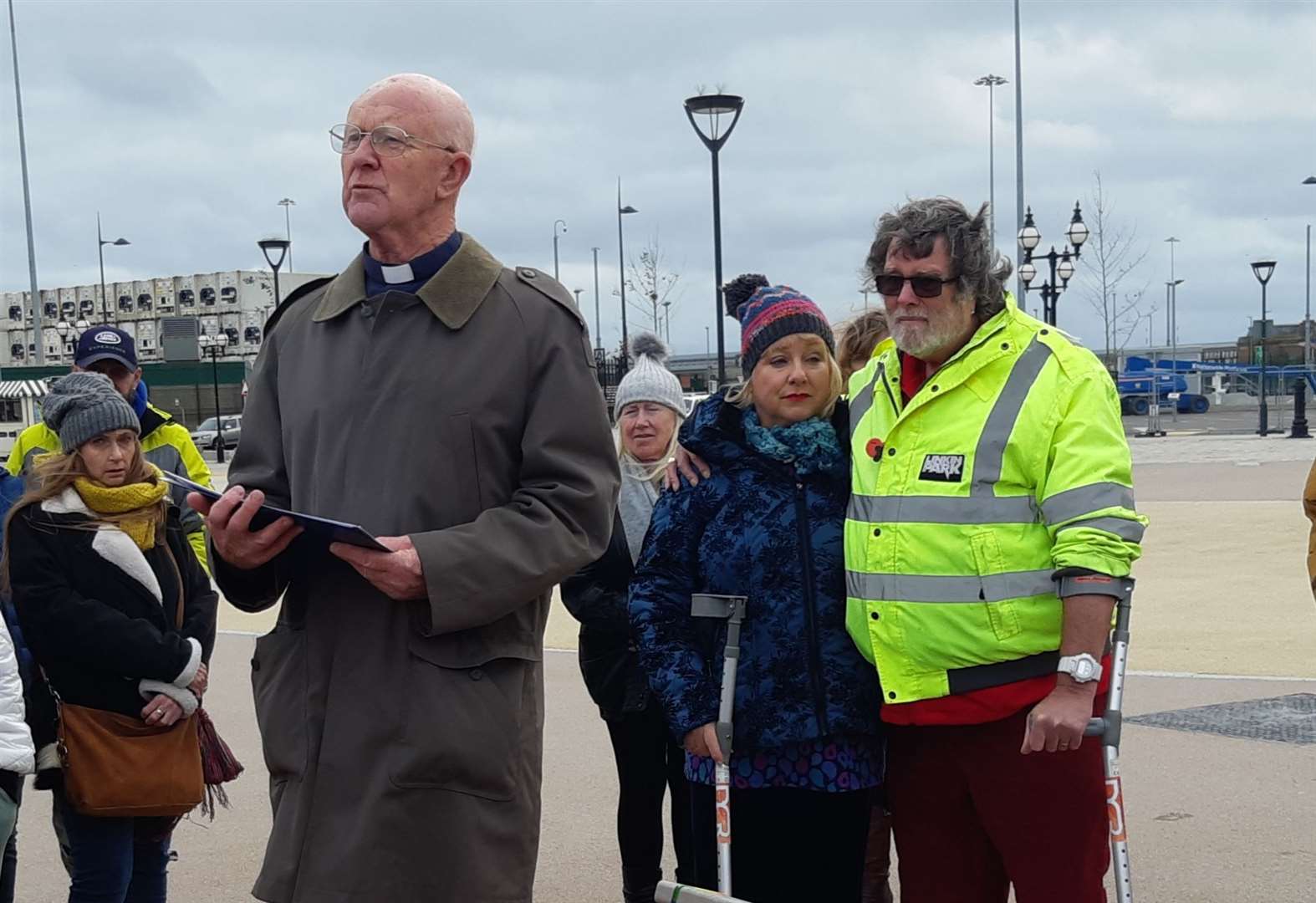 Gordon Newton officiating at the dedication with the Turners looking on. Picture: Sam Lennon