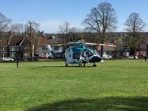 The air ambulance attended the scene but the woman was later taken to hospital by road