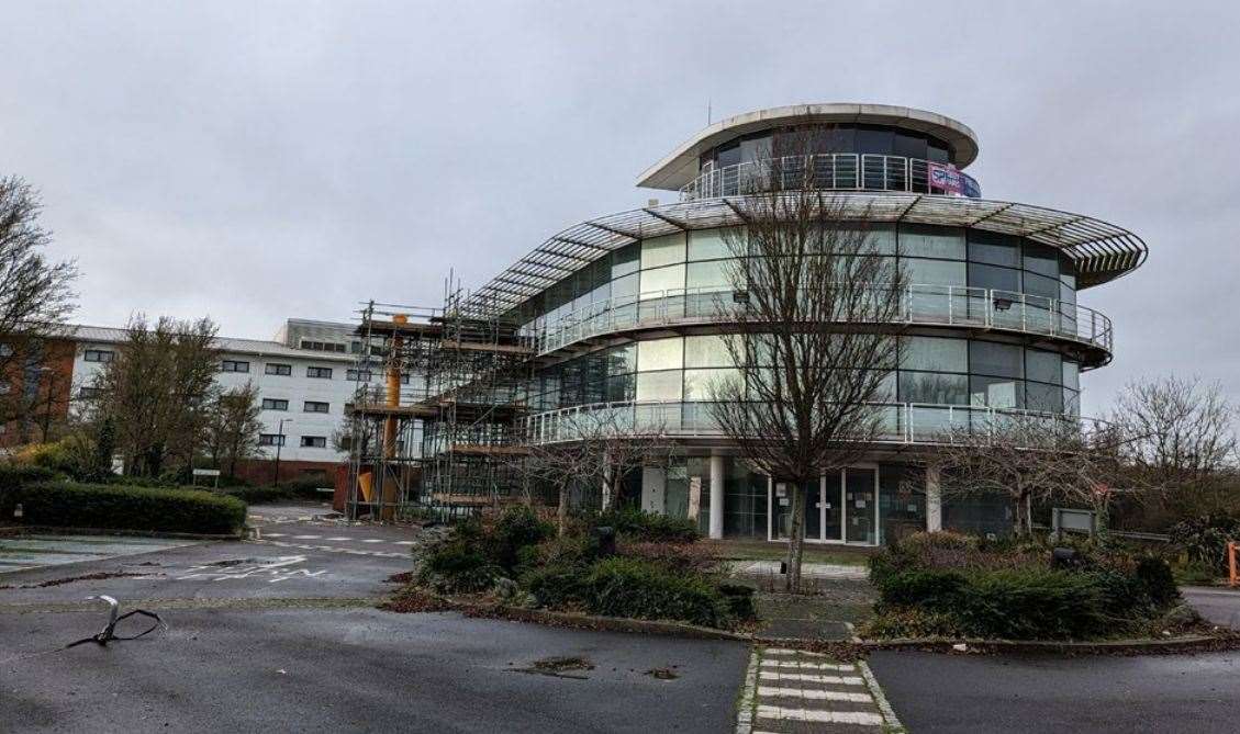 Saga’s former Cheriton Parc building, which goes across four storeys, sits off Cheriton high street