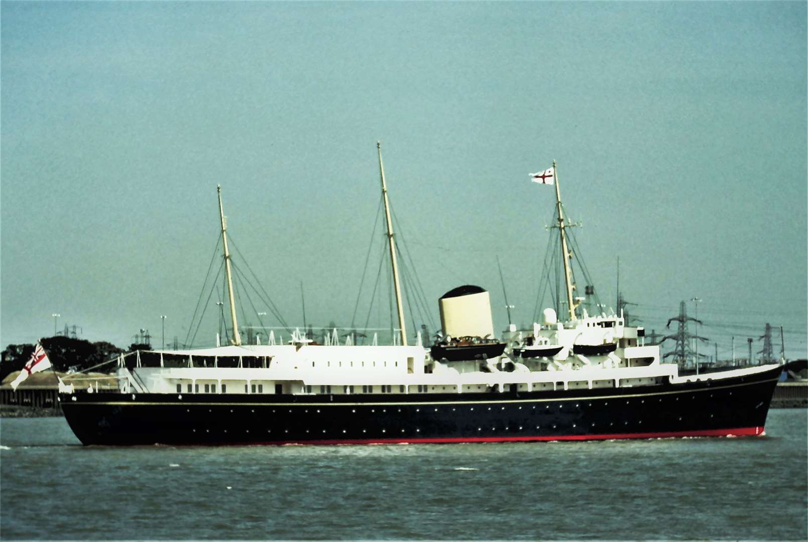 The Royal Yacht Britannia, pictured by Geoff Watson, from Gravesend, as part of his collection of books. Geoff Watson