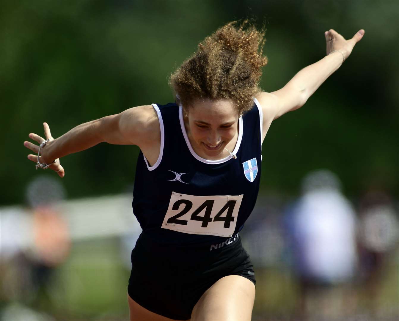 Scarlet Thomas-Wright (St Augustine's & Canterbury) in the 100m Picture: Barry Goodwin